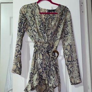 Boohoo Snake Print Playsuit